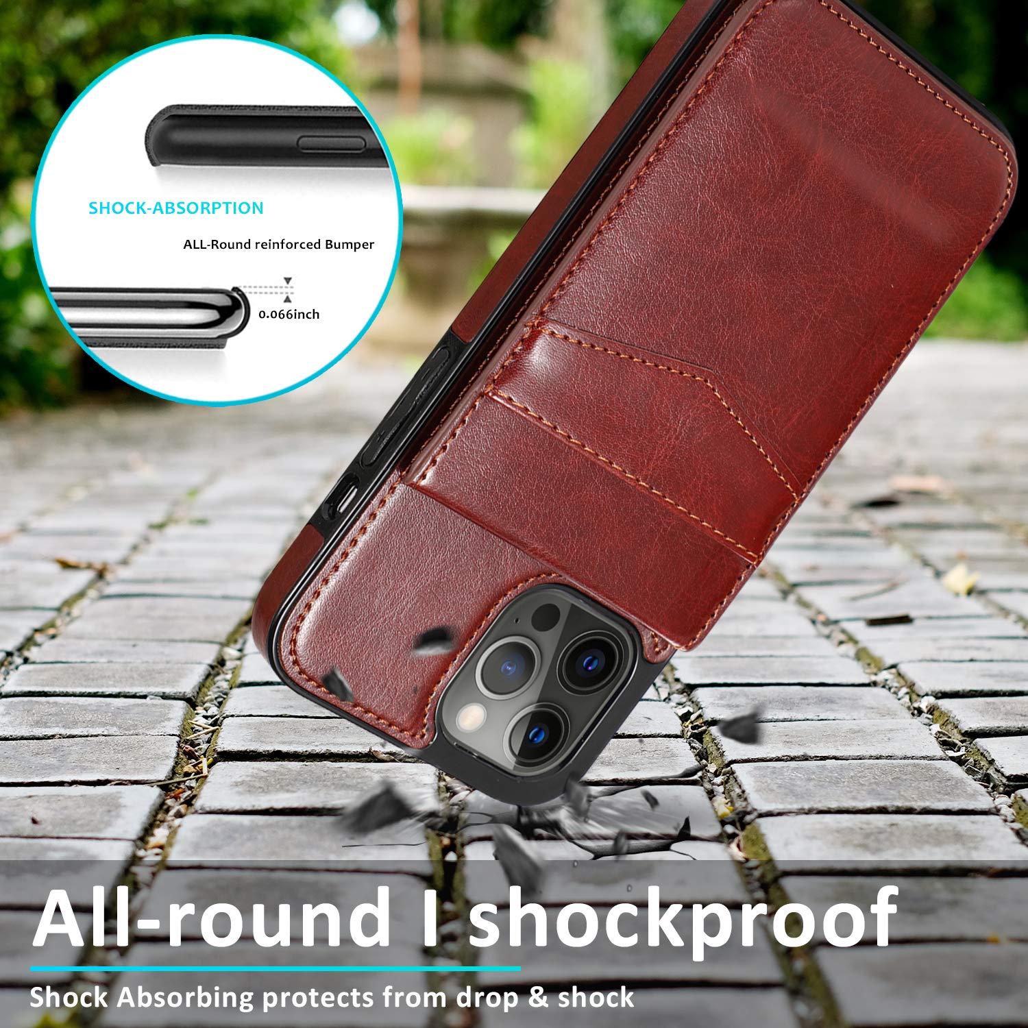 iPhone 12 Pro Max Wallet Case with Credit Card Holder - PU Leather Protective Cover for iPhone 12 Pro Max 6.7 inch - Sepia Brown - Perfect for Everyday Use & Travel Accessories