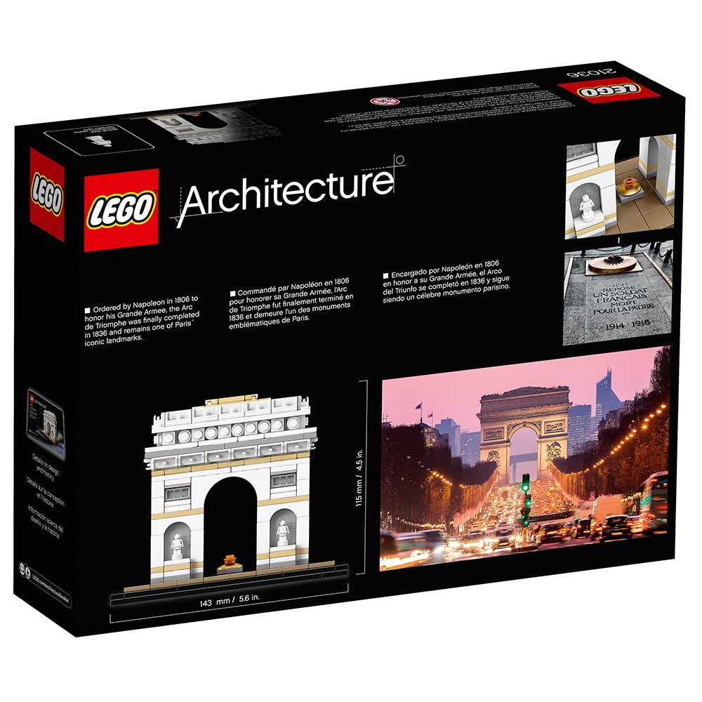 LEGO Architecture Arc De Triomphe 21036 Building Kit - 386 Pieces Model Set for Adults & Teens - Perfect for Home Decor, Office Display & Collectors Gift