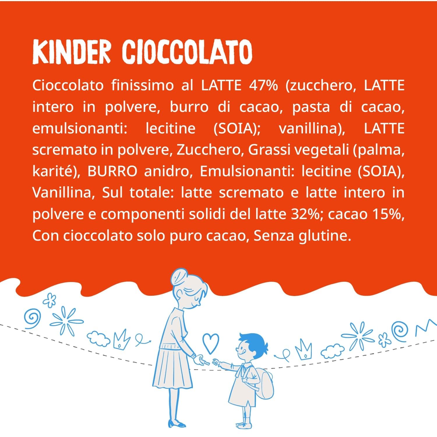 Kinder Chocolate Bar 100g - Delicious Italian Milk Chocolate Treat for Kids & Adults - Perfect for Snacking, Lunchboxes, and Party Favors