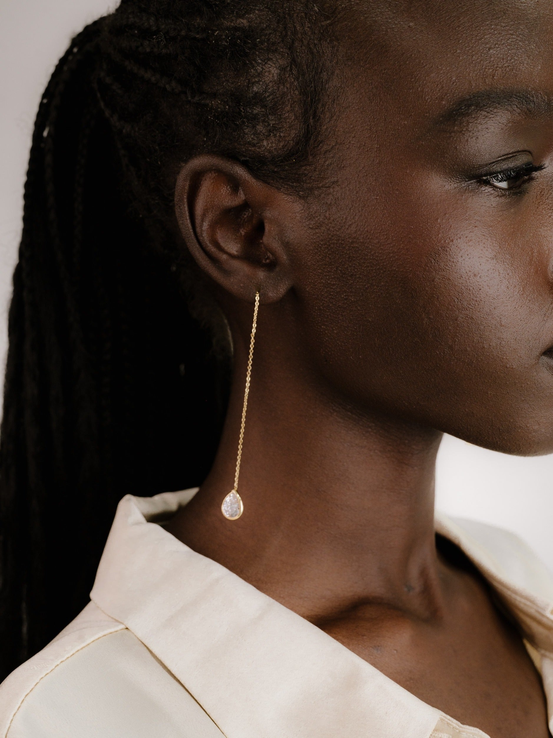Dainty Chain and Crystal Dangle Earrings for Women - Elegant Minimalist Jewelry for Everyday Wear, Parties & Special Occasions