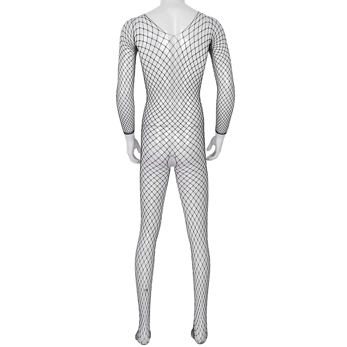 Sexy Men's Fishnet Pantyhose Tights - Hollow Out Open Design Bodysuit Stockings for Cosplay, Halloween & Fetish Wear - Perfect for Costume Parties, Nightclub Outfits & Sensual Fashion