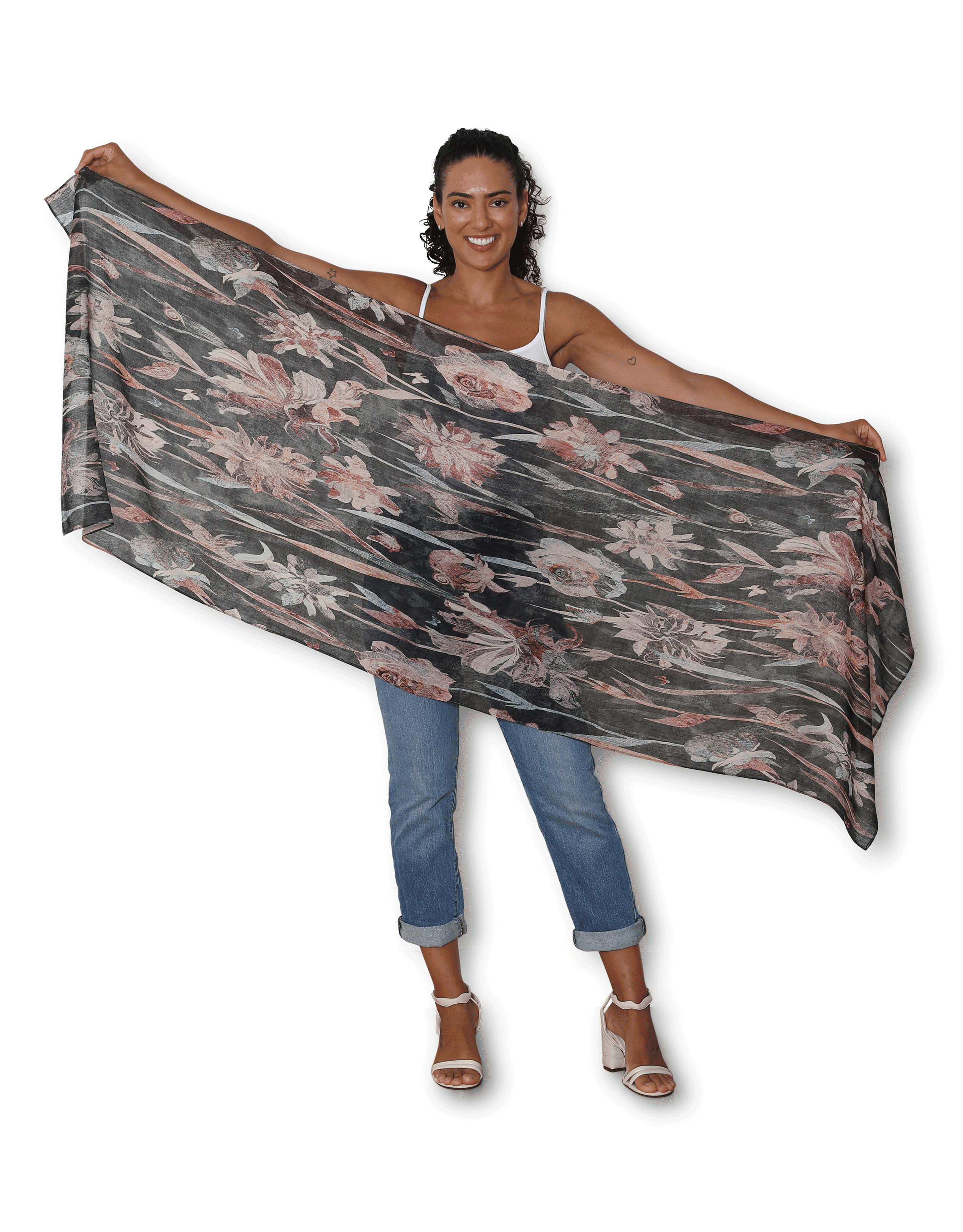 The Artists Label Scarf Puzzle Bloom Wool Wrap - Soft & Stylish Fashion Accessory for Women, Perfect for Fall & Winter Outfits, Office Wear & Special Occasions