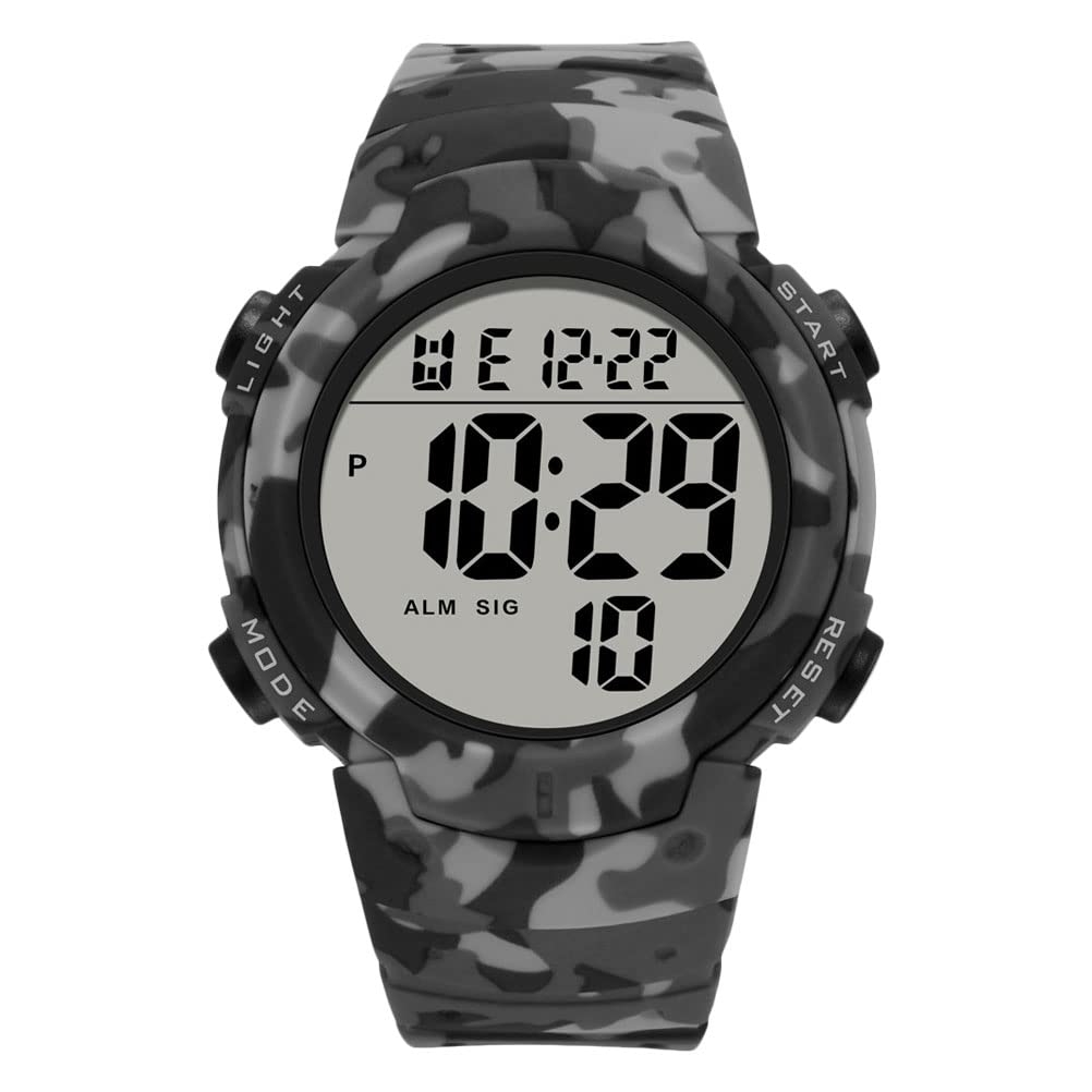 Hemobllo Digital Sports Watch for Men & Women - Waterproof Fitness Tracker with Large Screen, Stopwatch, Alarm & LED Backlight - Perfect for Running, Swimming & Outdoor Activities