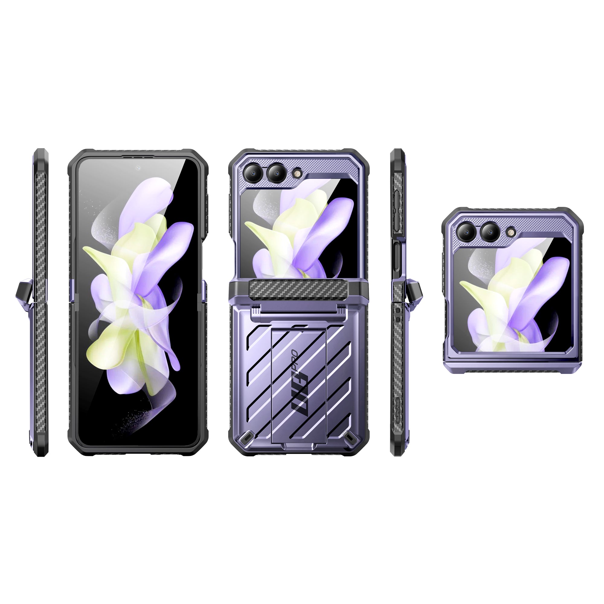 Samsung Galaxy Z Flip5 Unicorn Beetle PRO Heavy Duty Rugged Case with Belt Clip - Metallic Purple | Shockproof & Drop Protection for Everyday Use, Outdoor Activities & Work