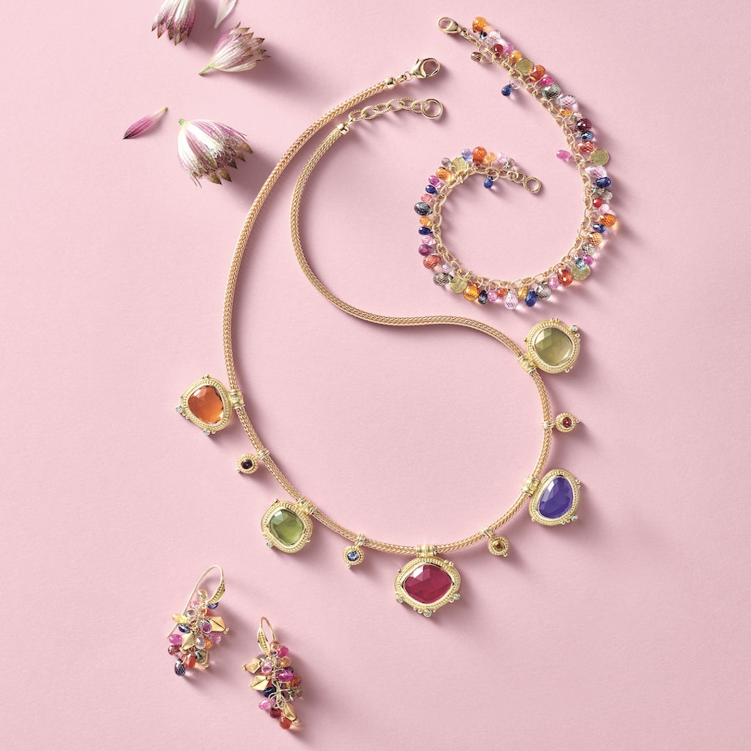 Stunning Multi-Color Sapphire Briolette Drop Earrings - Elegant Dangling Gemstone Jewelry for Women | Perfect for Weddings, Parties & Special Occasions