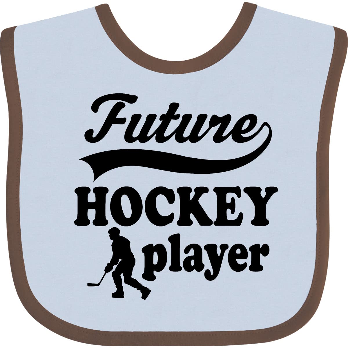 Inktastic Future Hockey Player Baby Boy Bib - Soft & Absorbent Drool Bib for Infants - Perfect for Feeding, Teething & Playtime