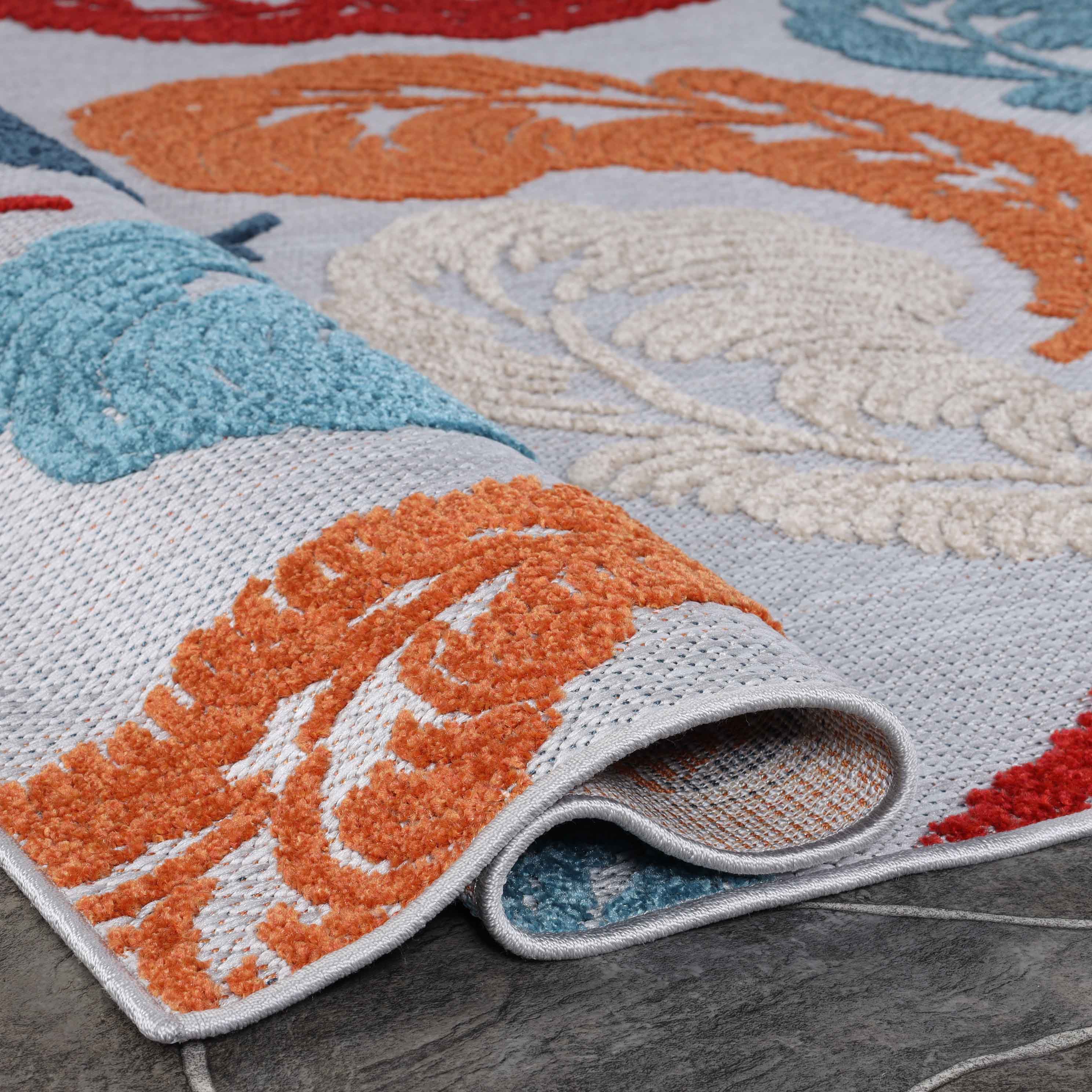 Feather Modern Bohemian Indoor Outdoor Area Rug - Soft & Stylish for Living Room, Bedroom, Patio Decor