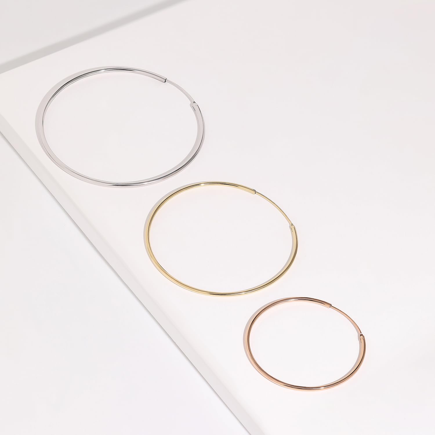 Meissa Sterling Silver Large Hoop Earrings for Women - 40mm Lightweight Hypoallergenic Thin Loop Earrings | Perfect for Everyday Wear, Parties & Gift Giving
