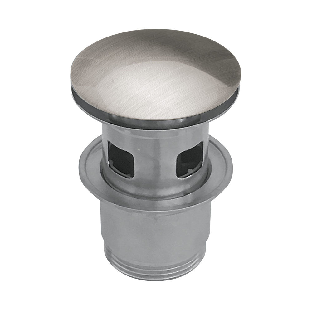 Fienza Multifunctional Pop-Up Drain Stopper - Brushed Nickel Finish for Bathroom Sink, Kitchen, and Bathtub Drain Cover