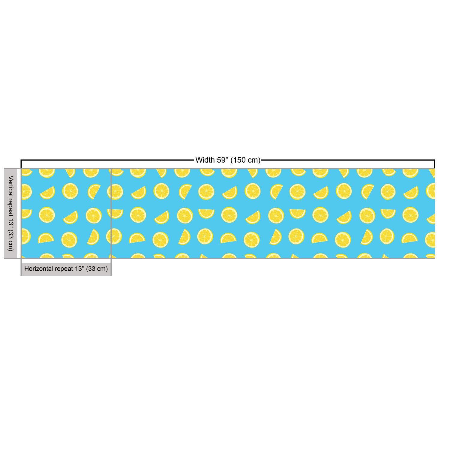 Ambesonne Yellow and Blue Fabric by The Yard - 10 Yards of Upholstery & Home Decor Fabric with Fresh Lemon Slice Pattern for Summer Decor, DIY Projects, Curtains, Pillows & Table Runners - Sky Blue & Yellow Decorative Cotton Fabric for Living Room, Bedroom & Kitchen