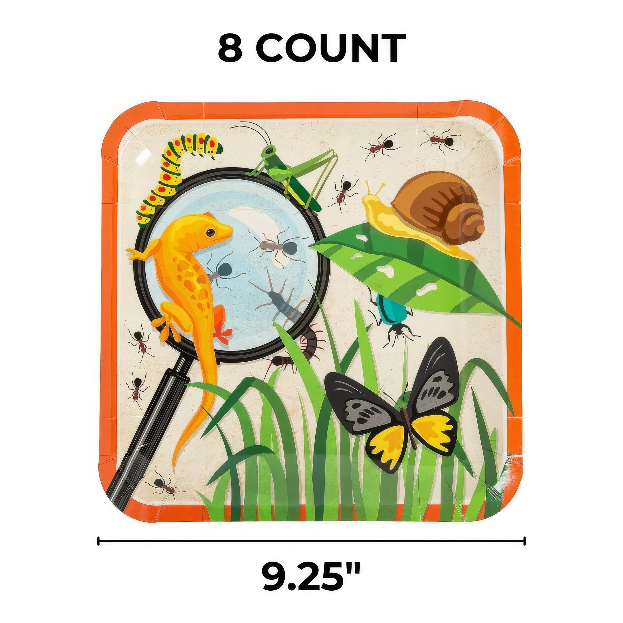 Fun Express Backyard Adventure Dinner Plates - 8-Piece Set for Outdoor Parties, Picnics, Camping & VBS Vacation Bible School Decorations