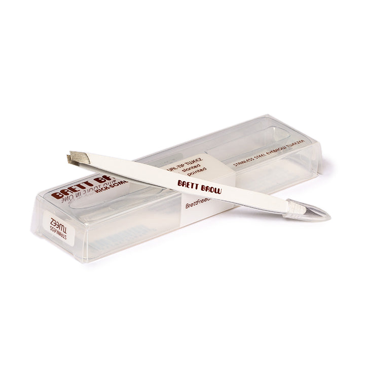 Brett Brow Tweezers - Professional Stainless Steel Eyebrow Tweezers for Precise Hair Removal - Perfect for Eyebrow Shaping, Grooming & Makeup Application