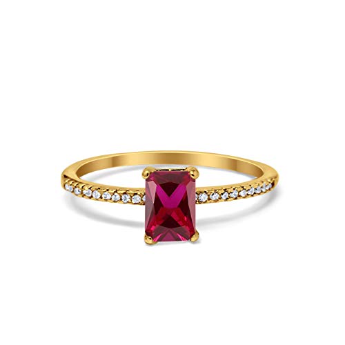 Yellow Tone, Simulated Ruby CZ