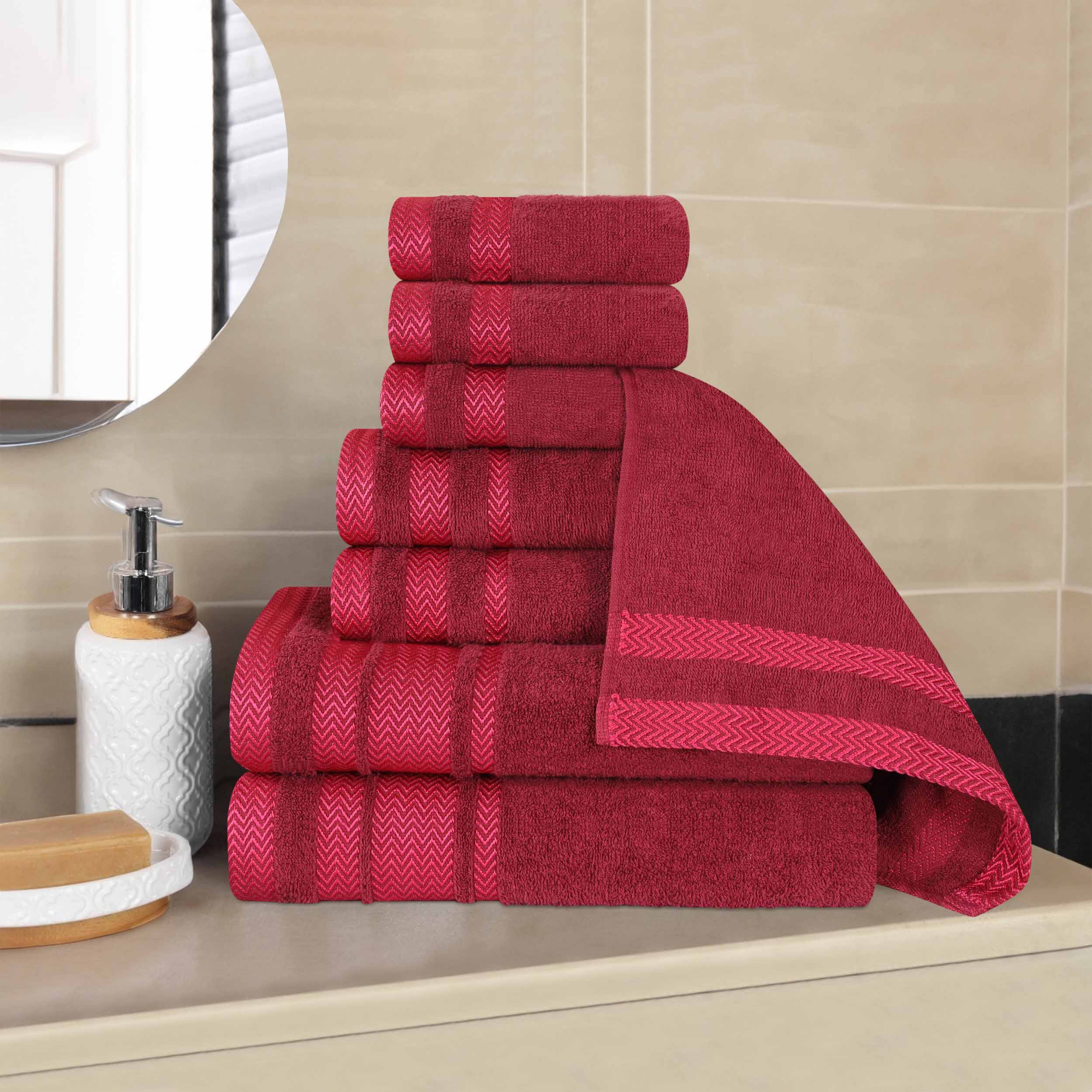 Hays Cotton Medium Weight 8-Piece Bath Towel Set - Soft & Absorbent Towels for Bathroom, Spa, Gym, and Beach Use