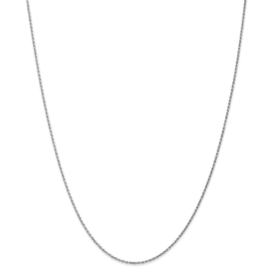 14K White Gold 1.15mm Rope Chain Necklace 16 Inch - Dainty Pendant Charm Necklace for Women, Fine Jewelry Gift for Her - Perfect for Everyday Wear, Special Occasions & Anniversary Gifts
