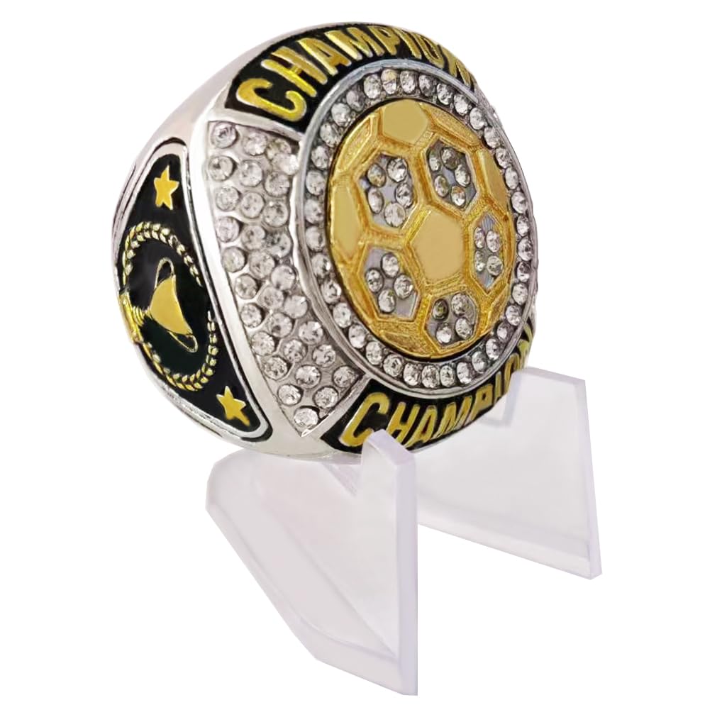 Champion Soccer Trophy Rings - Custom Award Cups for Winners, Tournament Gifts & Medals | Perfect for Soccer Championships, Tournaments & Victory Celebrations
