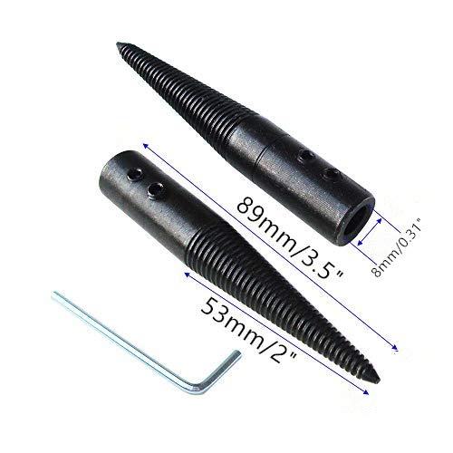 2 Pcs Tapered Spindle Adapter with Threaded Polishing Shaft & Fastening Screws - 1/2