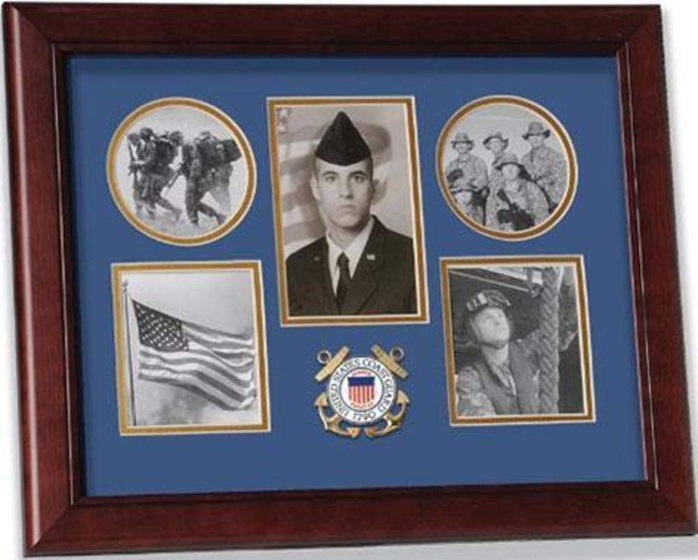 United States Coast Guard Flag Connections Small Collage Frame - Patriotic Home Decor, Office Display & Military Memorabilia Gift