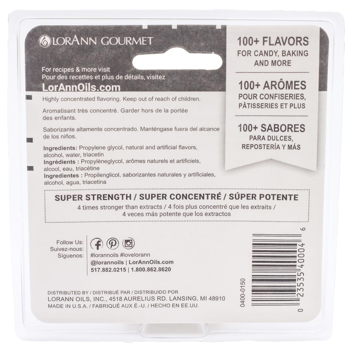 LorAnn Oils Super Strength Flavoring for Candy Making, Baking & Hard Candy - 4X Stronger Than Extracts - Pina Colada Flavor Oil (Pack of 2, 0.125 fl oz) - Perfect for DIY Treats, Cocktails & Dessert Decorations