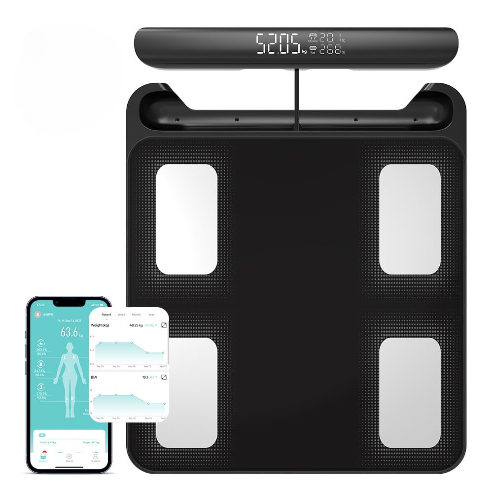 Smart Digital Scale with BMI, Body Fat & Muscle Mass Measurement - 8-Electrode High Precision Body Composition Analyzer, FSA/HSA Eligible Weight Scale for Home Gym & Health Tracking (28 Body Metrics) - Perfect for Fitness Enthusiasts & Weight Management
