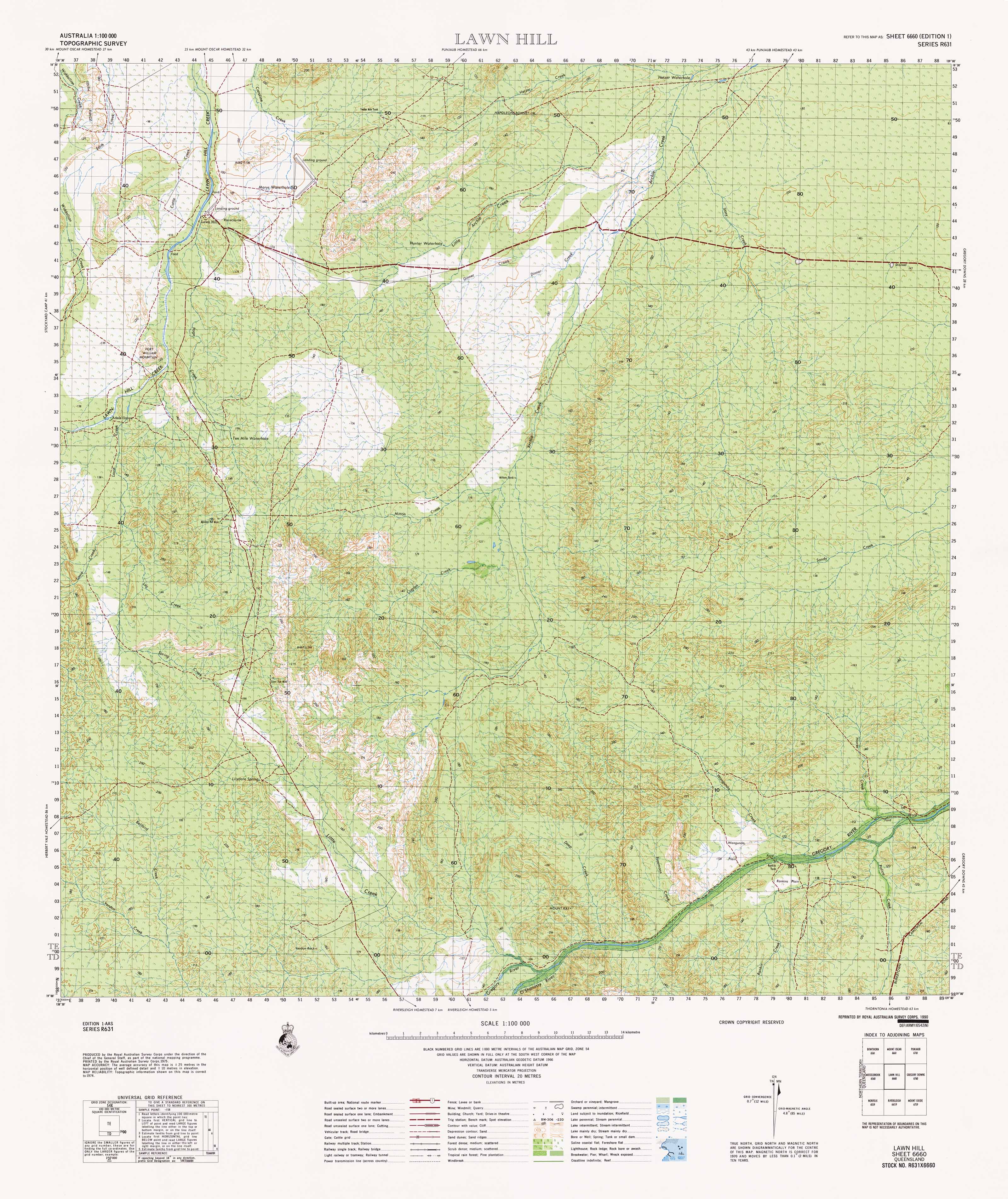 6660 Lawn Hill 1:100k Topographic Map - Detailed Outdoor Hiking & Camping Navigation Guide for Adventure Enthusiasts