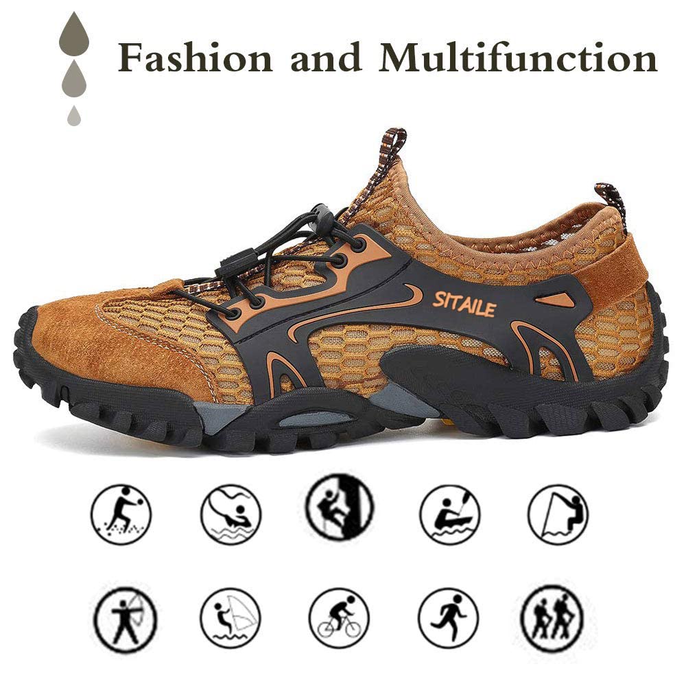**Men's & Women's Quick-Dry Hiking Water Shoes - Barefoot Aqua Swim Shoes for Beach, Pool, Fishing & River Hiking - Lightweight Water Sandals for Outdoor Adventures**