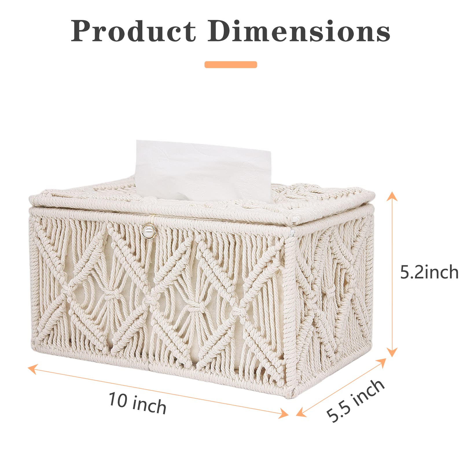Decorative Rectangle Tissue Box Cover - Stylish Paper Tissue Holder & Napkin Organizer for Bathroom, Bedroom, Dresser, Living Room & Office | Perfect for Home Decor & Gift Giving (Rectangle-1)