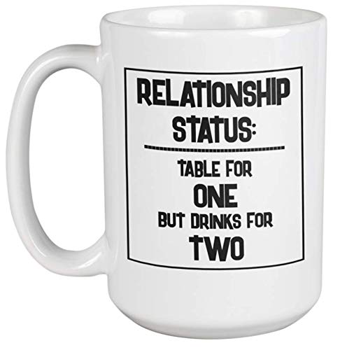 Funny Single Coffee Mug - 15oz Humorous Going Solo & Singleness Tea Cup for Single Moms, Bachelors, Bachelorettes - Perfect Gift for Lone Men & Women, Lasses & Lads - Great for Coffee Breaks, Office Use & Gift Giving