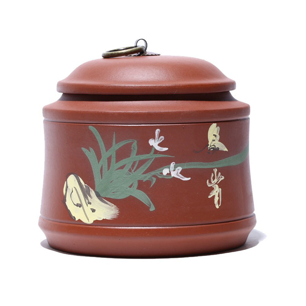 Premium Yixing Purple Clay Tea Caddy for Orchid Tea - Handcrafted Chinese Tea Storage Container for Loose Leaf Tea - Perfect for Home, Office & Tea Ceremony Use
