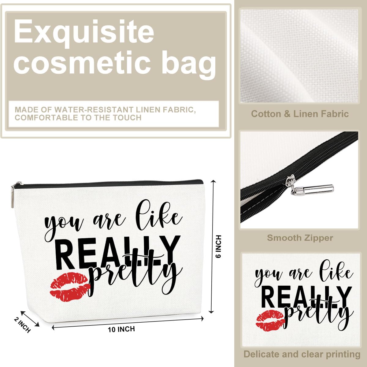 2 PCS Funny Best Friend Gifts for Women - Sassy Makeup Bag & Cosmetic Travel Toiletry Bag - Perfect Friendship Gifts for Her, Sister, Daughter - Great for Vacation, Christmas, Birthday - Ideal for Travel, Daily Use & Gift Giving