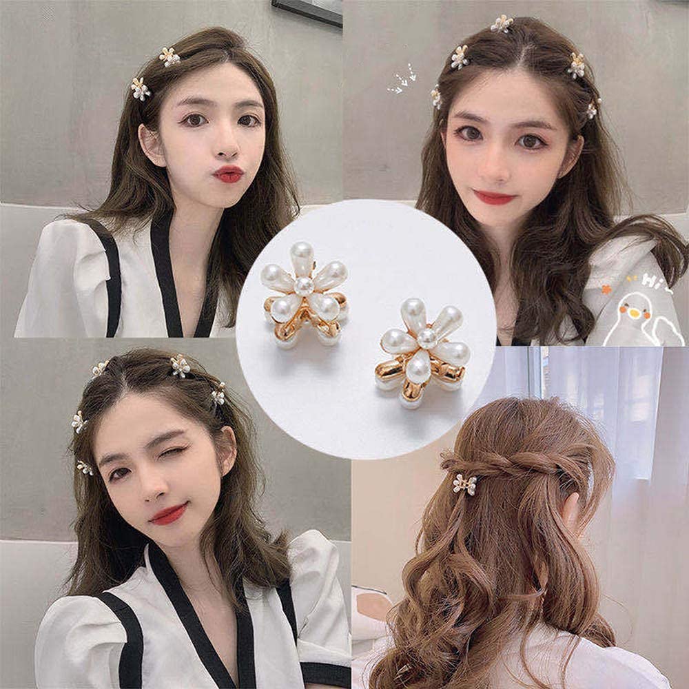 LIVECOOL 13 Pcs Korean Style Hair Clips Set - Women's Handmade Metal Hair Barrettes, Bobby Pins & Floral Hair Accessories in Gold (Perfect for Weddings, Parties & Everyday Styling)