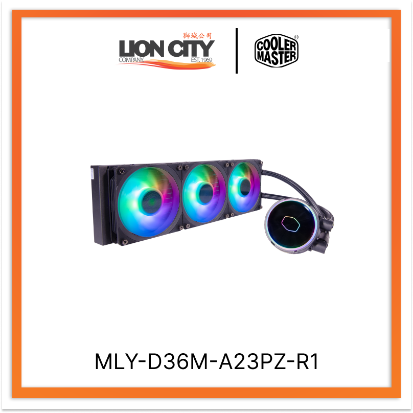Cooler Master MLY D36M A23PZ R1 CM MasterLiquid PL360 Flux ARGB CPU Liquid Cooler - 360mm Radiator, RGB Lighting, High Performance Cooling for Gaming PC & Workstation (5-Year Warranty) - Perfect for Overclocking, Streaming & Intensive Tasks