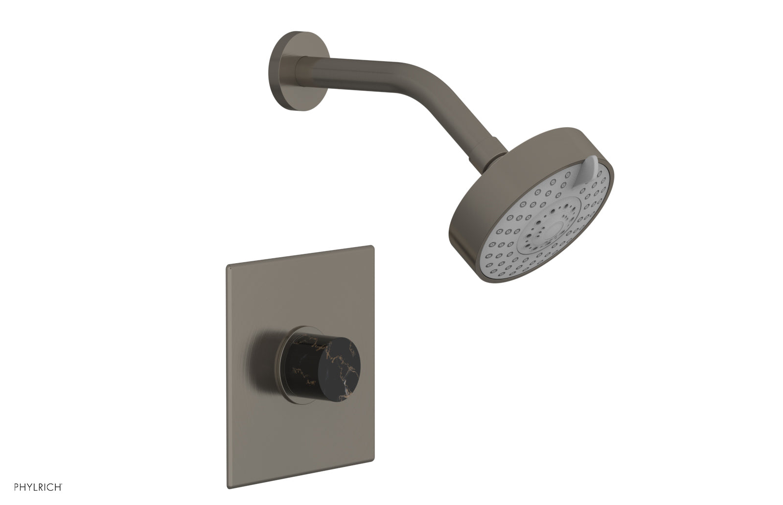 BASIC II Pressure Balance Shower Set with Black Marble Handle - 230S 23 Series for Modern Bathroom & Spa Experience