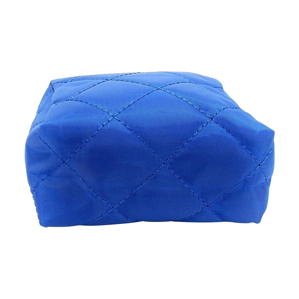 Kingsley Quilted Cosmetic Bag Set of 3 - Waterproof Travel Makeup Organizer with Zipper - Multi-Purpose Pouch for Toiletries, Coins & Jewelry - Perfect for Vacation, Gym & Daily Use - Blue