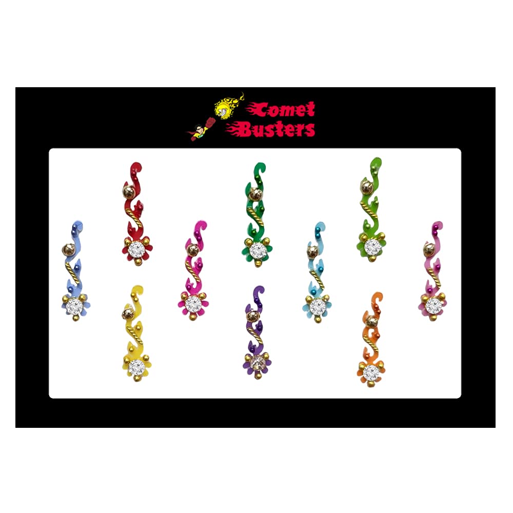 Handcrafted Multicolor Bridal Bindi for Women - 14mm Traditional Indian Forehead Jewelry (BIN009) | Perfect for Weddings, Festivals & Special Occasions