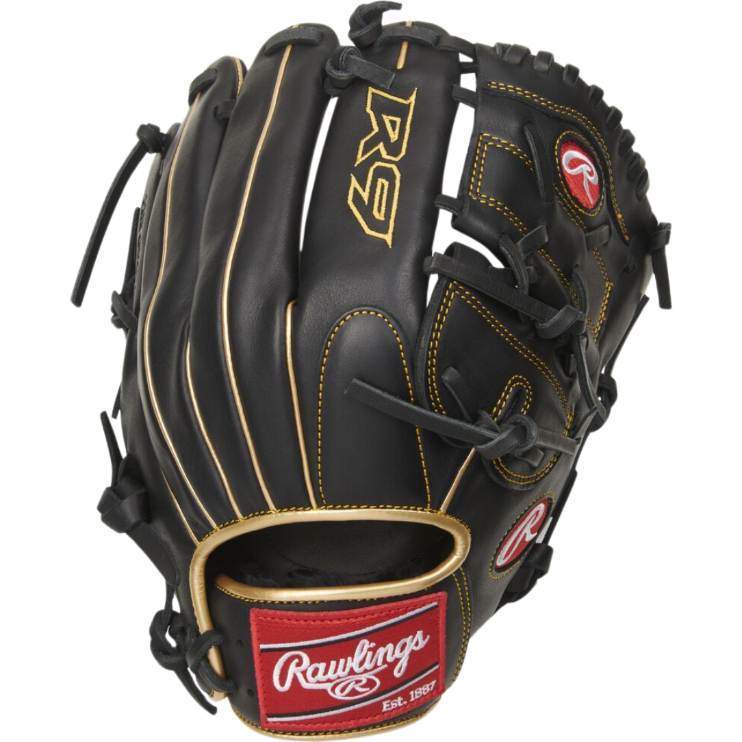 Rawlings R9 12-Inch Baseball Glove R9206 9BG - Premium Leather Youth & Adult Baseball Mitt for Training & Games