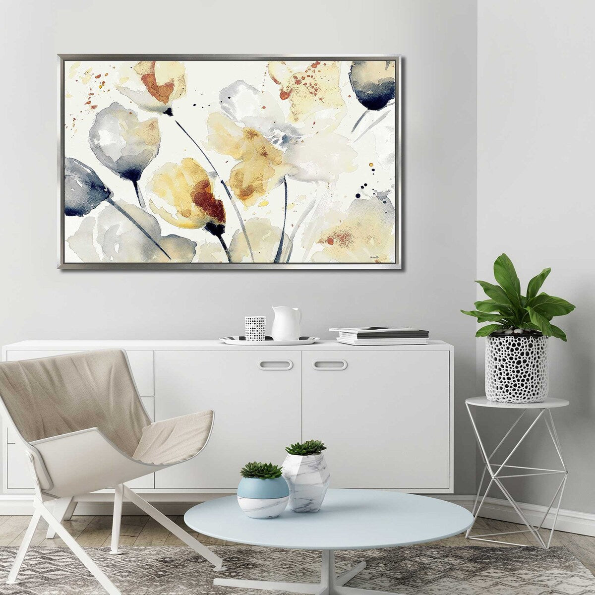 Autumn Abstract Floral Print Wall Art - Modern Canvas Painting for Living Room, Bedroom, Office Decor - Perfect for Home and Office Interior Design