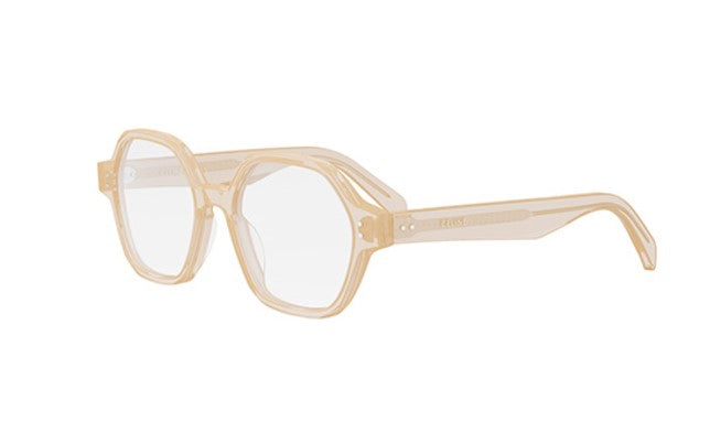 CELINE THIN CL50142I 042 Shiny Orange Geometric Women's Eyeglasses - Fashionable Cat Eye Frames for Women, UV Protection Glasses for Work & Daily Wear