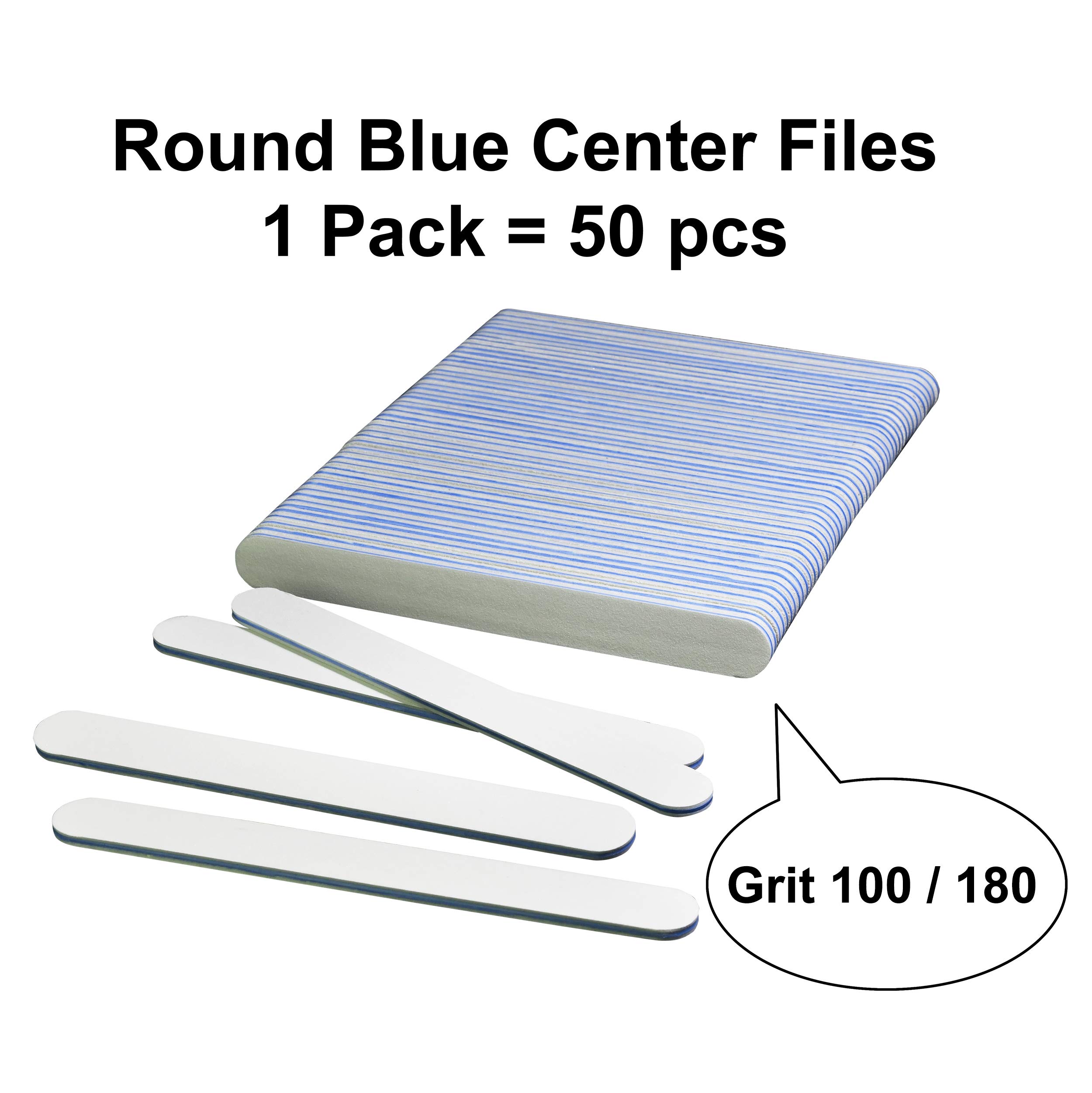 Jumbo White Nail Files 100/180 Grit - 50 PCS for Acrylic Nails & Manicures
