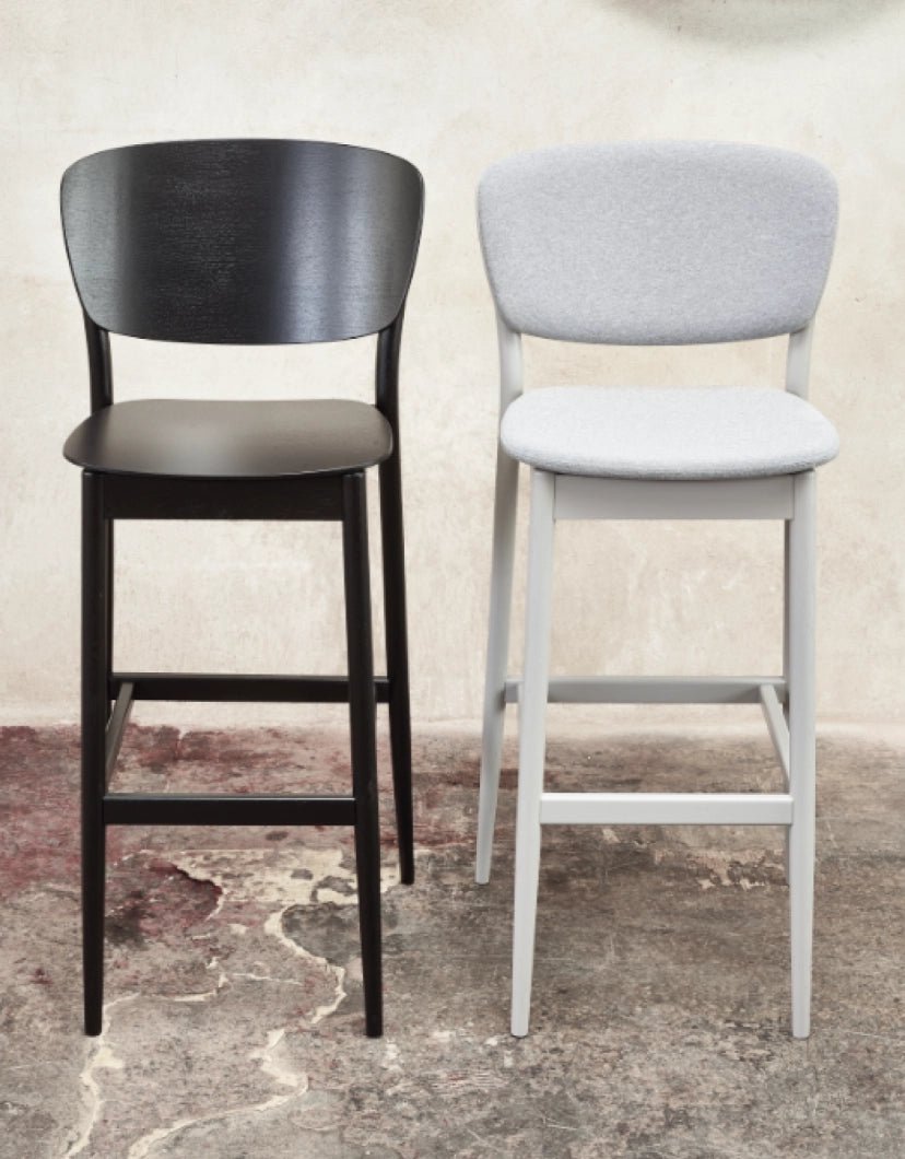Valencia Stool by Ton - Modern Wooden Bar Stool with Backrest, Adjustable Height for Kitchen Island, Dining Table & Home Bar - Comfortable & Stylish Seating for Indoor Use