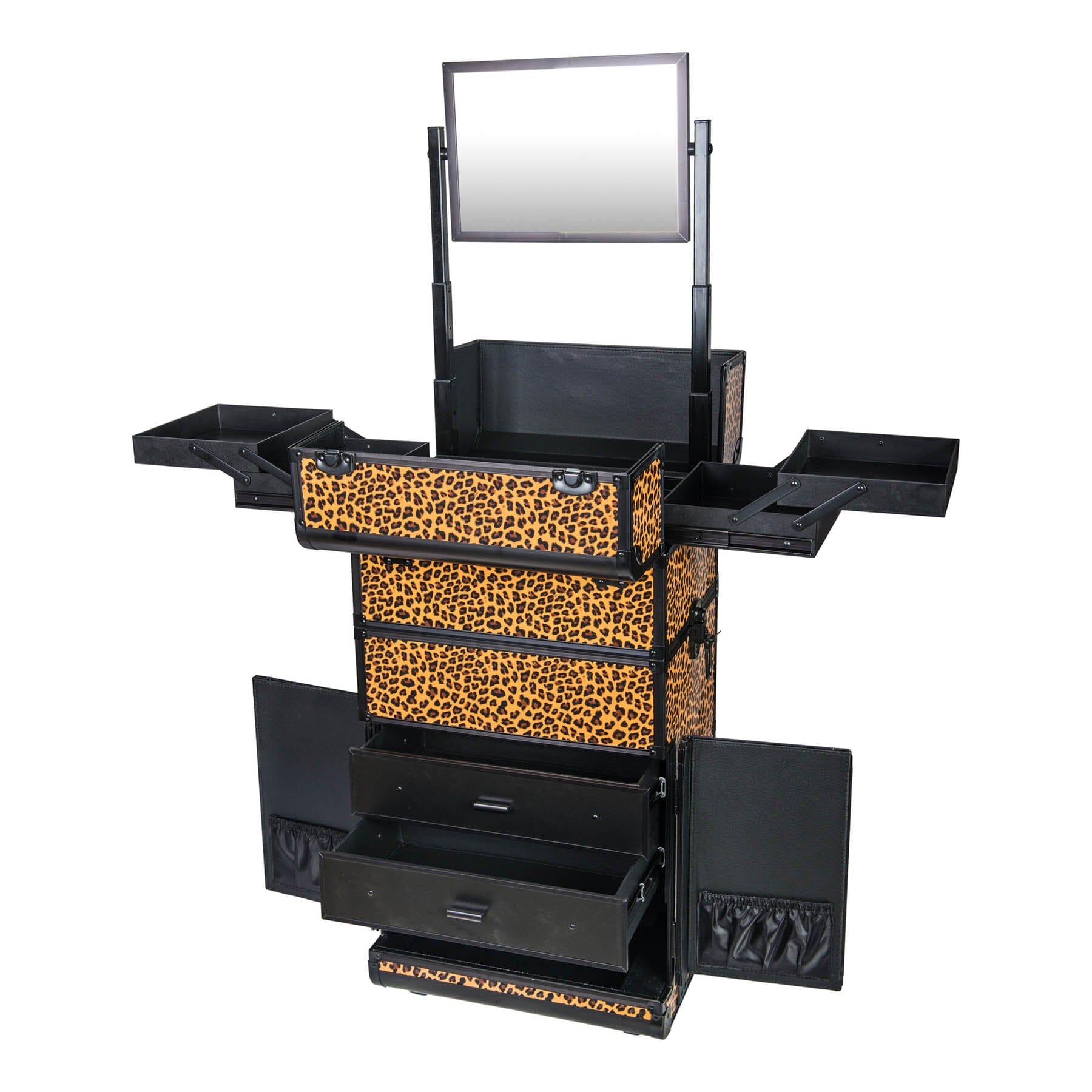 REBEL Series Pro Makeup Artists Rolling Train Case - Professional Trolley Case for Cosmetics & Beauty Tools | Perfect for Salon, Travel & On-Site Makeup Services