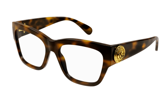 Gucci GG1410O 003 Havana Rectangle Women's Eyeglasses - Stylish Designer Glasses for Women, UV Protection, Lightweight Frame | Perfect for Work, Reading & Fashion Accessories