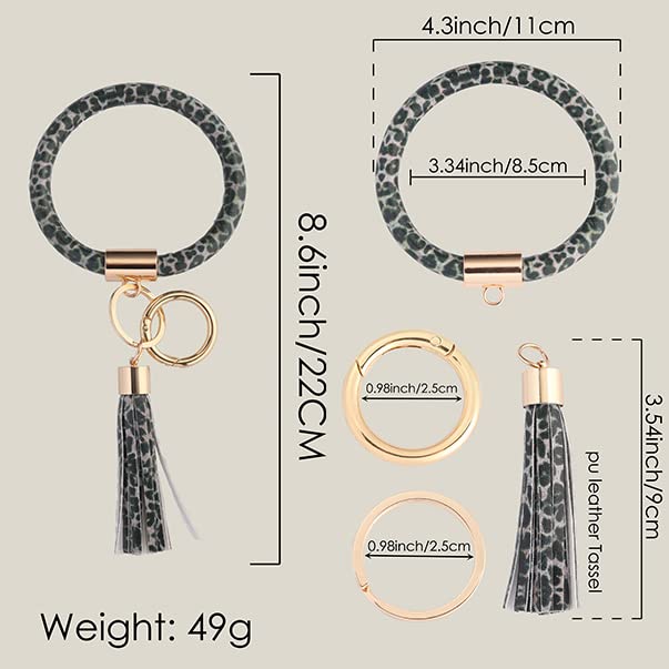 Coolcos Leather Keychain Bracelet for Women - Stylish Wristlet Key Holder with Tassel Design, Portable Keyring Bangle (Perfect Gift for Her - Ideal for Daily Use, Travel & Key Organization)