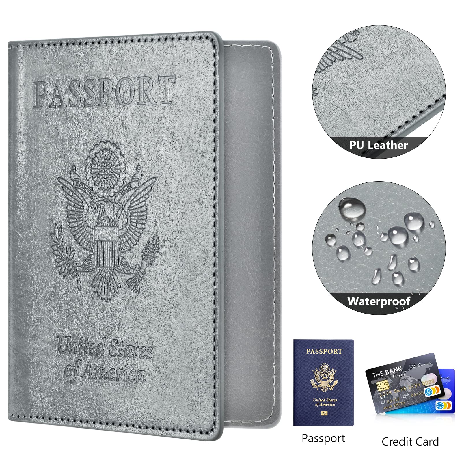 Eoehro 2-Pack RFID Blocking Passport Holder Wallet Cover - Slim Travel Essentials for Women & Men | Perfect for International Flights, Vacations & Business Trips