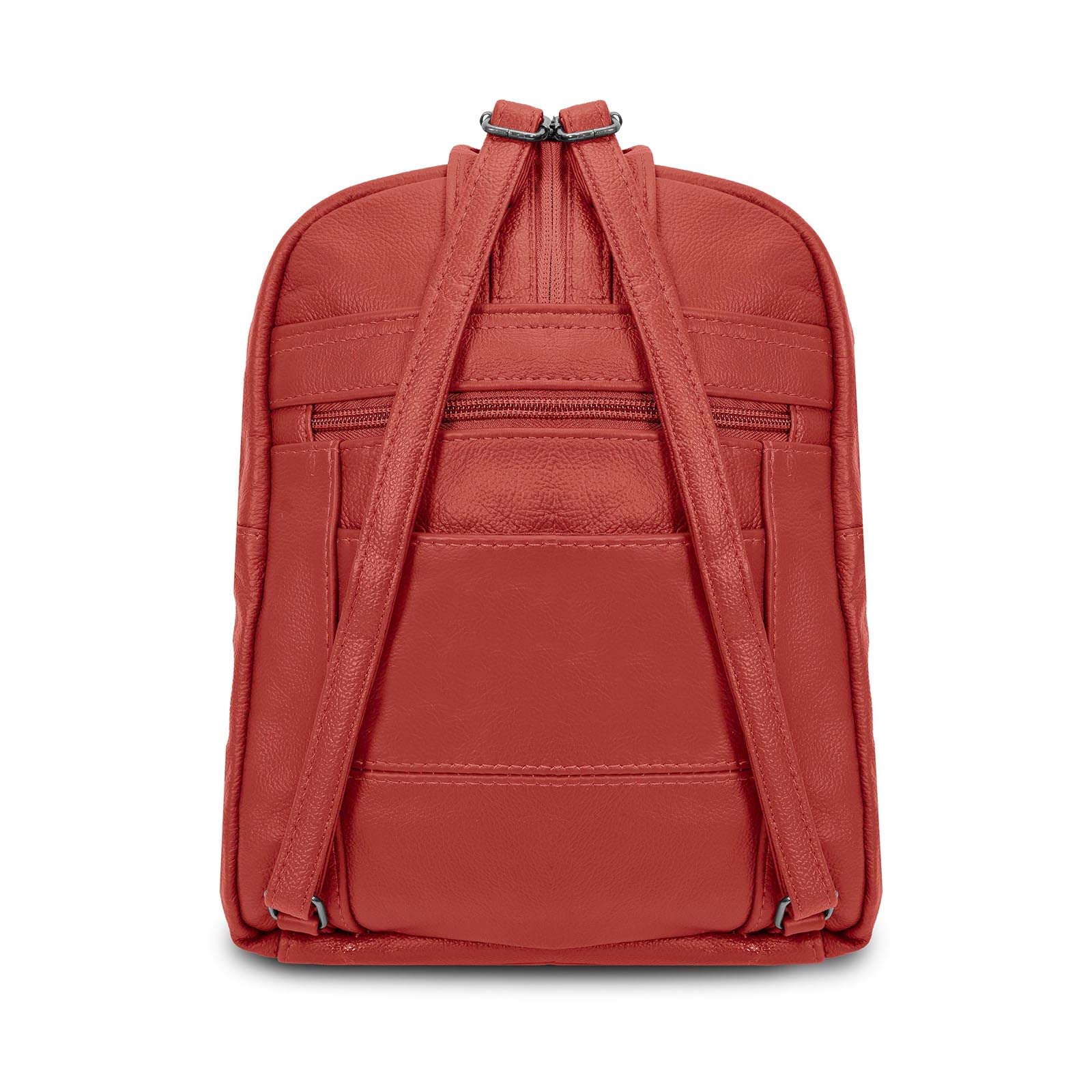 Genuine Leather Mini Backpack for Women - Soft Adjustable Shoulder Straps Travel Backpack Purse - Wine Red - Perfect for Daily Use, Work, School & Weekend Getaways