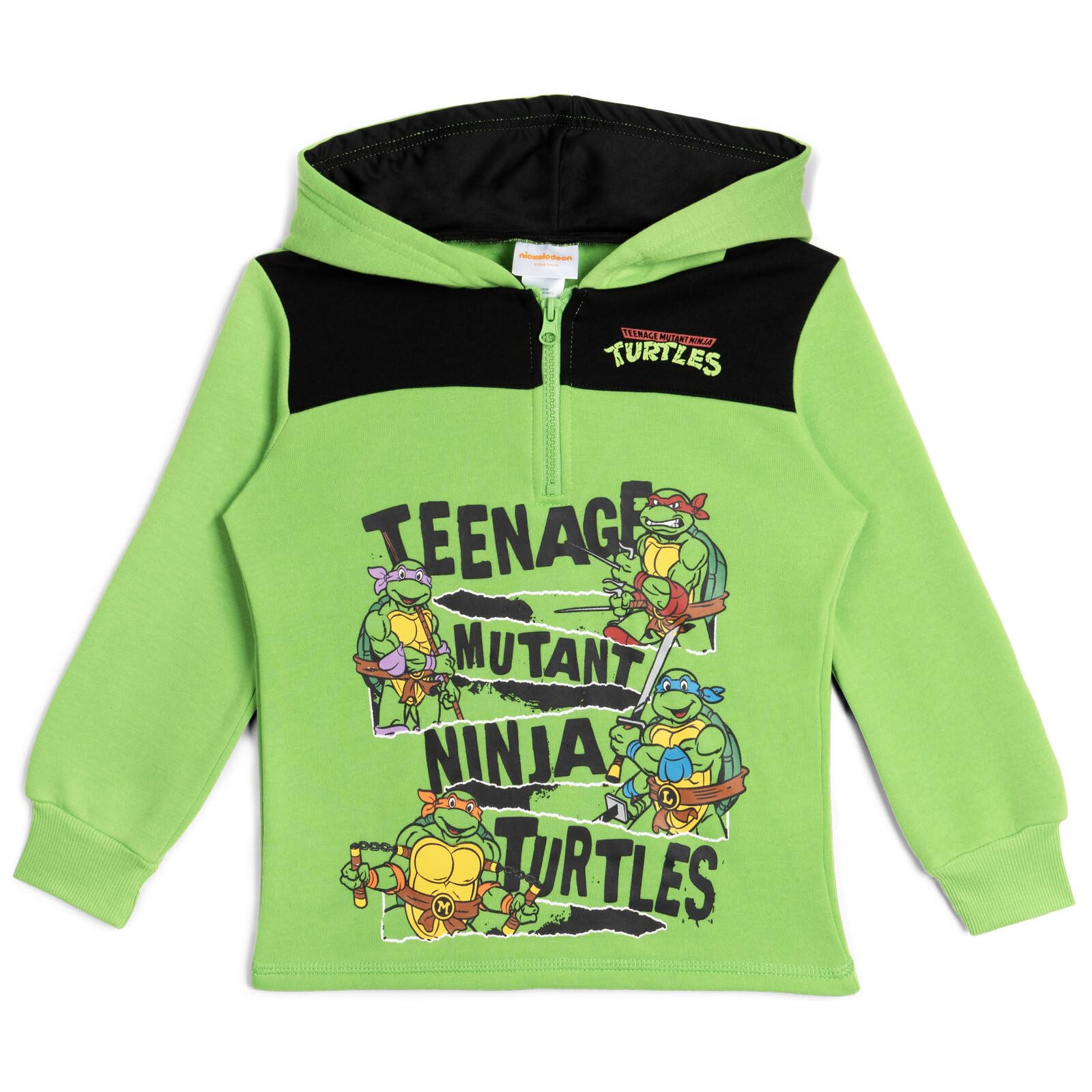 Teenage Mutant Ninja Turtles Leonardo Michelangelo Raphael Half Zip Hoodie for Toddlers & Kids - Perfect for Playtime, Cosplay & TMNT Fan Gifts