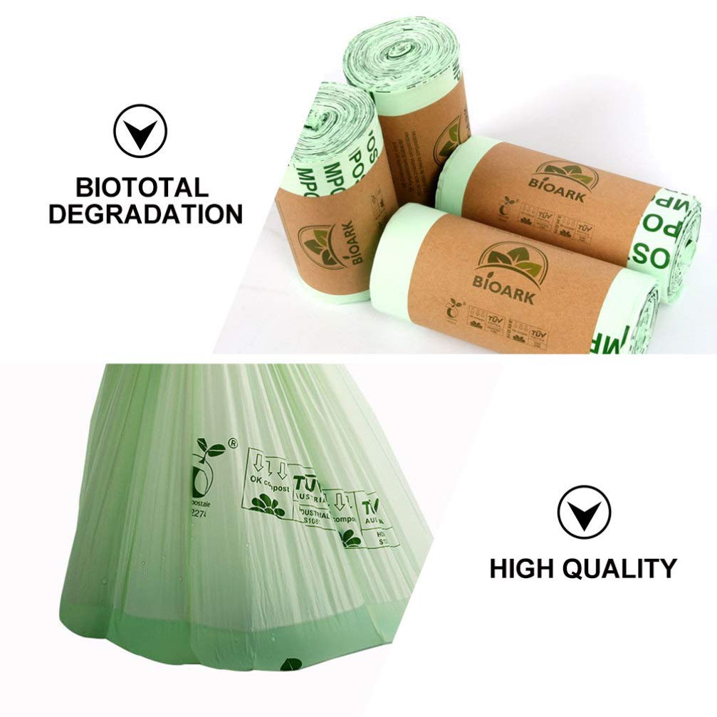 DOITOOL Heavy Duty Compostable Trash Bags - 50 Count Eco-Friendly Kitchen Food Waste Bags, Bathroom Can Liners & Car Garbage Bags for Waste Disposal (Green) | Perfect for Home, Office, Vehicle & Outdoor Use