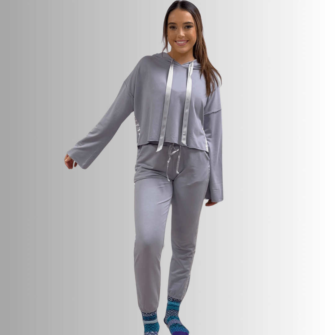 Bianca Cropped Hoodie - Women's Fashion Pullover Sweatshirt | Made in USA | Casual Streetwear for Everyday Wear