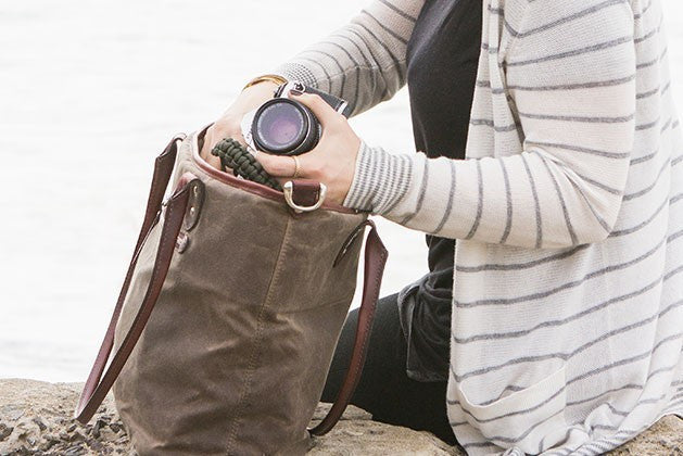 ONA Capri Camera Tote Bag - Premium DSLR & Mirrorless Camera Bag in Dark Tan - Perfect for Travel, Street Photography & Everyday Use