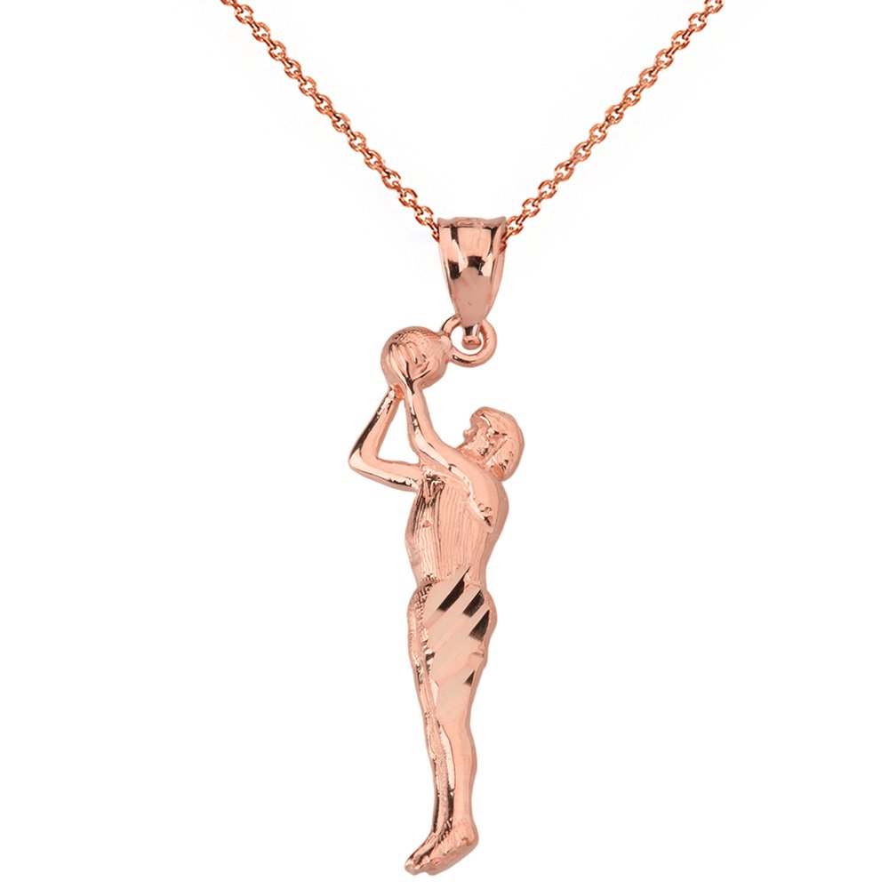 Basketball Player Shooting Sports Pendant Necklace - Sterling Silver Basketball Jewelry for Men & Women - Perfect Gift for Players & Fans